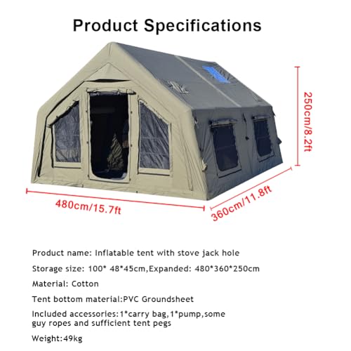 Carpa Inflable para Camping 4 Estaciones 4-6 Personas miniatura 2