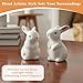 2Pcs Ceramic Bunny Toilet Bolt Covers, Decorative Toilet Bowl Bolt Covers for Bottom of Toilets, White Rabbit Toilets Screw Cover Caps with Adhesive Dots