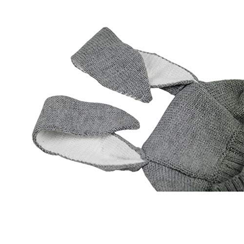 Crochet Earflap Pilot Hats Rabbit Ears Beanie Cap Winter Warm Knit Caps For Toddlers Baby Girls And Boys Gray #TOP6
