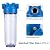 Geekpure 10-Inch Whole House Water Filter with Clear Filter Housing - 3/4"NPT Brass Port and 4 x Carbon Filters