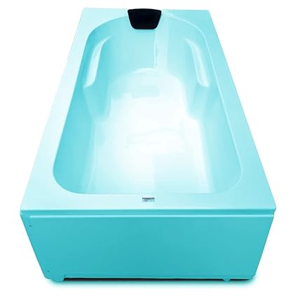 MADONNA Alexander 6 Feet Acrylic Portable Bathtub with Front Panel and Side Panel - Cyan Blue