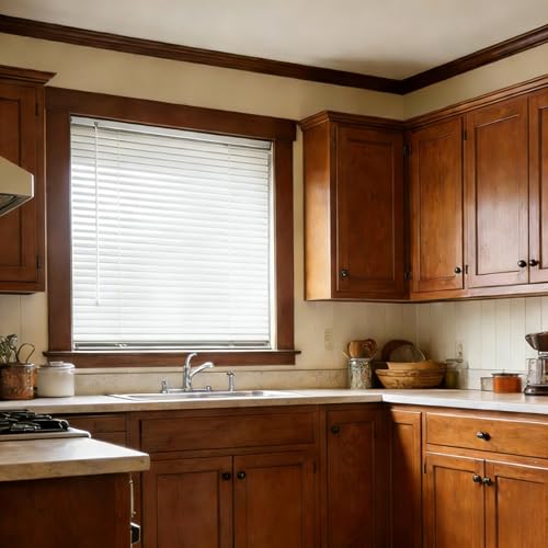No Drill Faux Wood Blinds 1