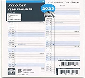 Filofax A5 Year Planner vertical 2023 23-68501
