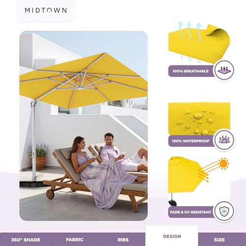 Image of Midtown Umbrellas Grande Square - 9 x 9 Ft Cantilever Umbrella