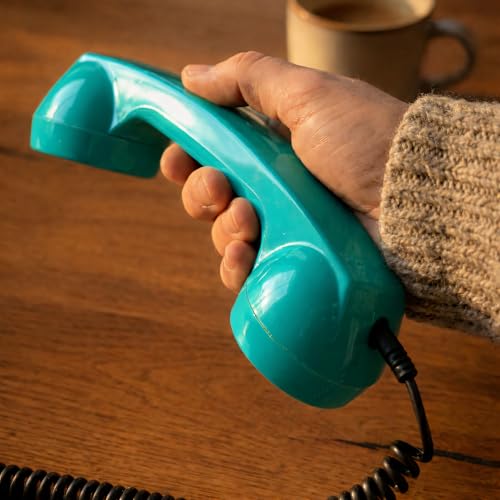 Image of Opis 60s Micro - Retro Mobile Phone handset for Android Smartphones, Tablets, notebooks and Mobile Phones in The Shape of a Classic Telephone Receiver (Turquoise)