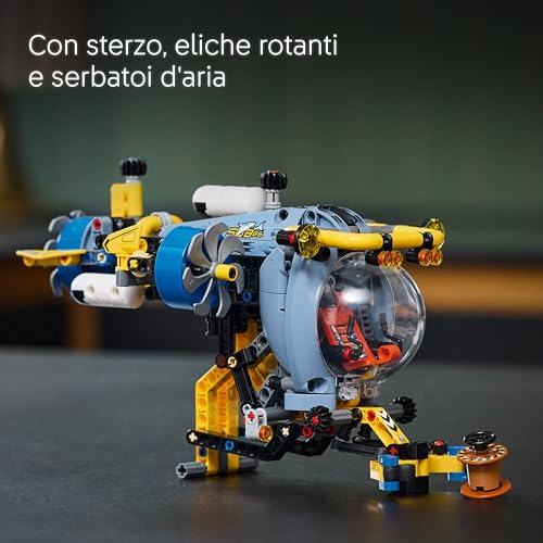 Technic Sottomarino per Esplorazioni Abissali, Giocattolo da Costruire con Eliche Mobili e Cabina Apribile, Giochi per Bambini e Bambine da 9 Anni in su, Idea Regalo di Compleanno Creativa 42201 - Lego - Immagine 2