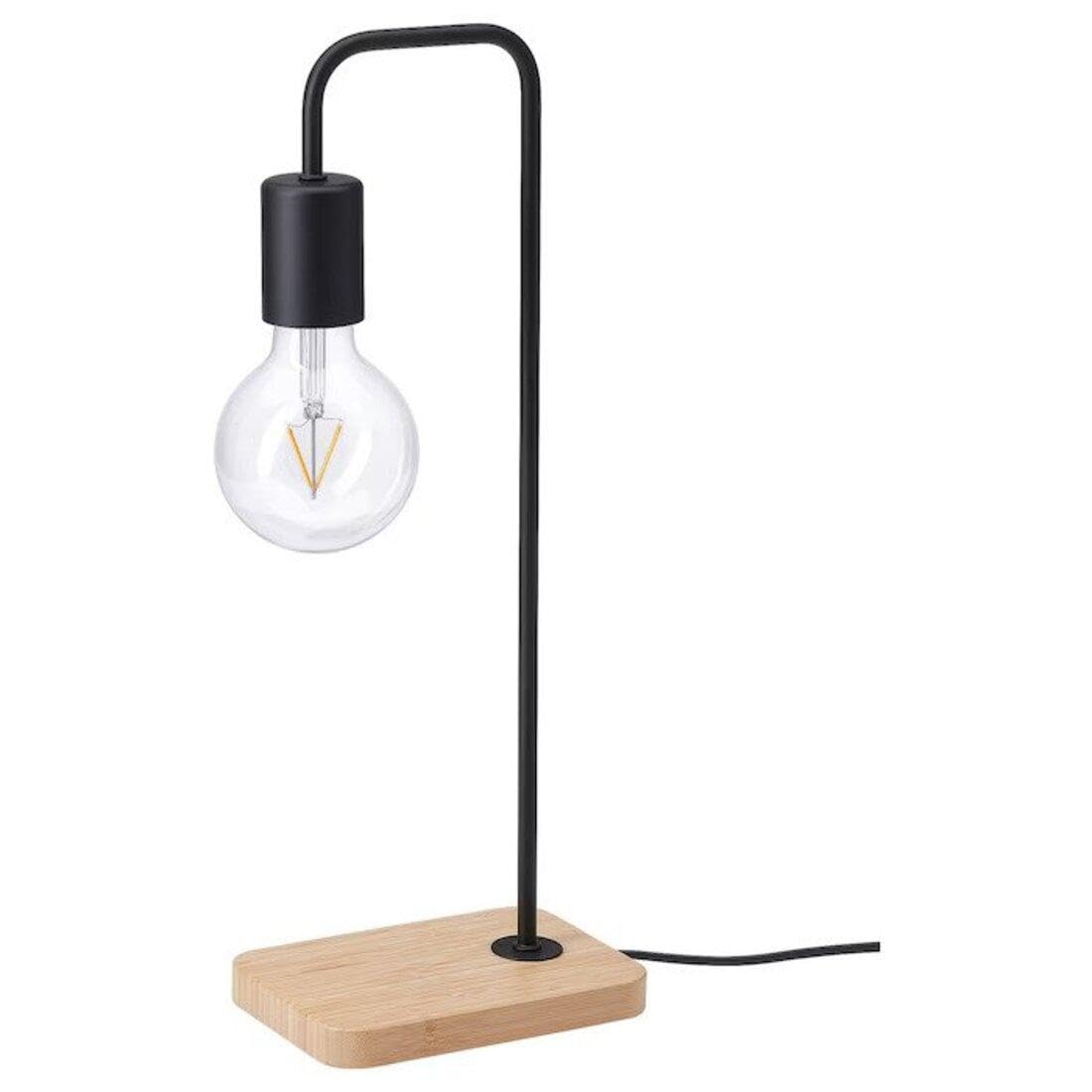 Ikea TVÄRHAND Table lamp, Black/Bamboo-image-31