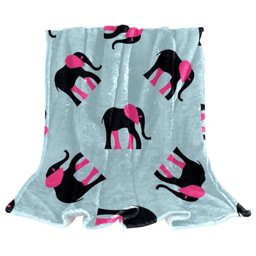Couverture polaire éléphant noir jeté de canapé et dessus de lit chaud