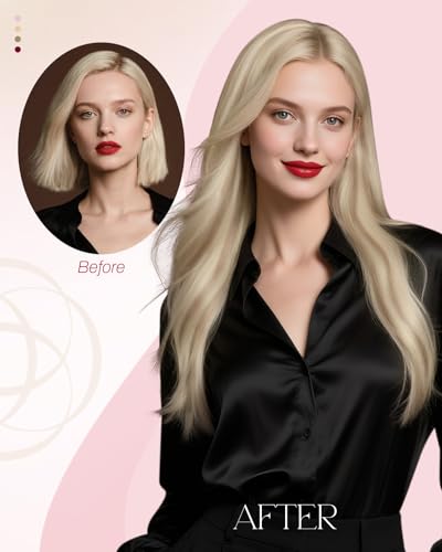 Image of Moresoo Nano Bead Hair Extensions Human Hair, Beige Blonde Blend, 24 Inch | 50g 50 Strands, Dirty Blonde, Discreet Nano Bead Attachment, Extra Length, Natural Movement and Fuller Looking Hair