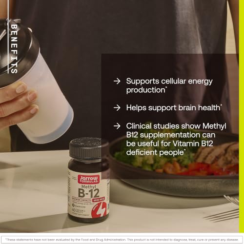 Jarrow Methyl Vitamin B-12 5000 mcg, Cellular Energy, 60 Chewable Tablets - image 2