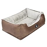 Serta Orthopedic Cuddler Dog Bed for Pets – Chocolate Brown (Large)