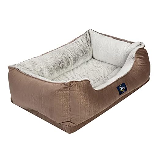Serta Orthopedic Cuddler Dog Bed for Pets – Chocolate Brown (Large)