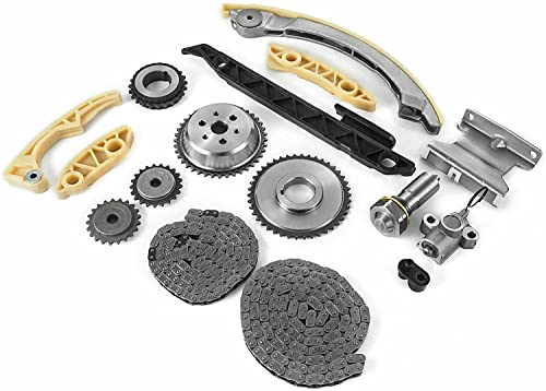 Timing Chain Kit With Tensioner Guide Rail Crank Sprocket Balance Shaft Sprocket | For 2.0L 2.2L 2.4L Gm Buick Chevy Gmc Pontiac Saturn | Replaces# 9-4201S, 9-4201Sx, 9-4202S, 12680750 #TOP4
