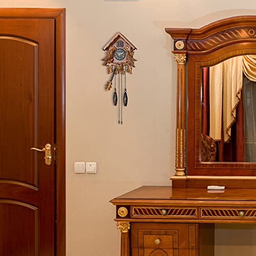 Timegear Cuckoo Clock With Night Mode, Singing Bird, Wooden Decorations And Swinging Pendulum (Brown) #TOP5