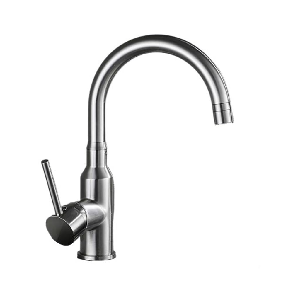 Blyqxs Nickel Kitchen Faucets Brass Crane Black/Nickel/Chome Kitchen Deck Mounted Water 360 Swivel Kitchen Faucets Xt-247(Nickel)