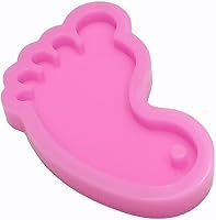 Vista 4 de Moldes de silicona con forma de pie de bebé brillante brillante para manualidades, llavero de bricolaje, molde de arcilla polimérica, colgante