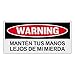 Crazy Novelty Guy Aufkleber, lustige Warnung, Aufkleber, Keep Your Hands Off My Sh*t (Spanisch), 15,2 x 7,6 cm