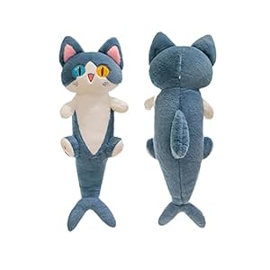 FANGYU Cute Plush Shark cat Toy, Cartoon Soft Stuffed Shark cat Pillow Long Throw Sleeping Pillow, Gifts for Kids (50cm/19.6in)