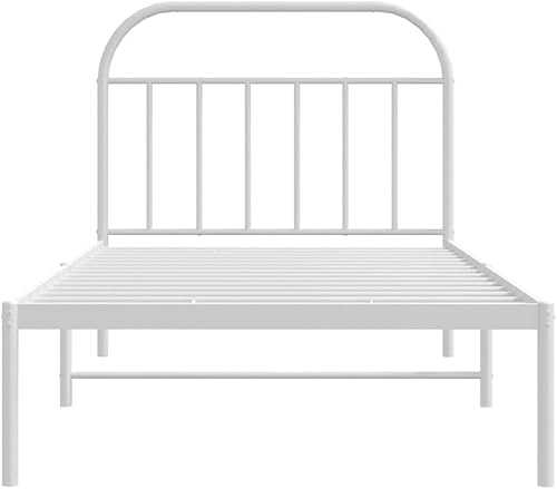 Miniatura 6 de vidaXL Base de cama individual con cabecero, construcción de metal resistente, almacenamiento adicional debajo de la cama, soporta colchón de 39.4 x