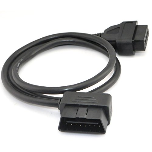 Ikkegol 3Ft 100Cm Obd-Ii Obd2 Right Angle 16 Pin Auto Car Male To Female Extension Cable Diagnostic Extender Cord Adapter #TOP4
