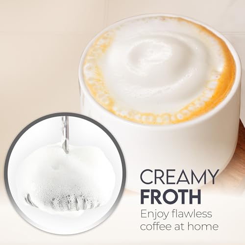 Image of Zulay Kitchen Powerful Frother Wand AA Batteries Included, Ultra Fast Handheld Drink Mixer, Comfort Milk Frother, Stainless Steel Whisker, Frother Handheld for Coffee, Protein & Matcha - Frothmate 2.0