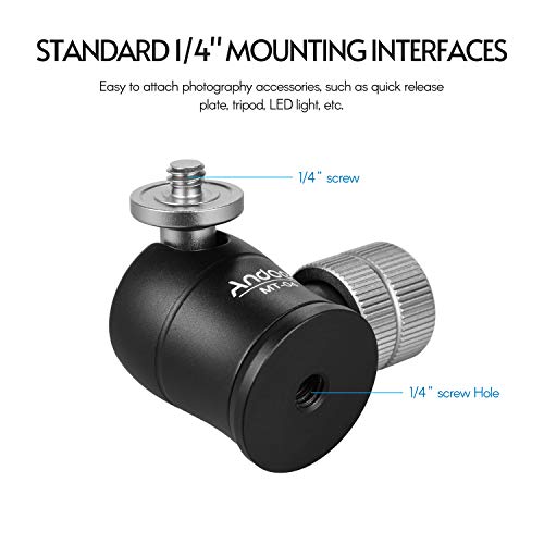 Moniss MT-04 Mini Ball Head 360 Graus Panorâmica com Padrão 1/4 Parafuso para Montagem de Câmeras DS