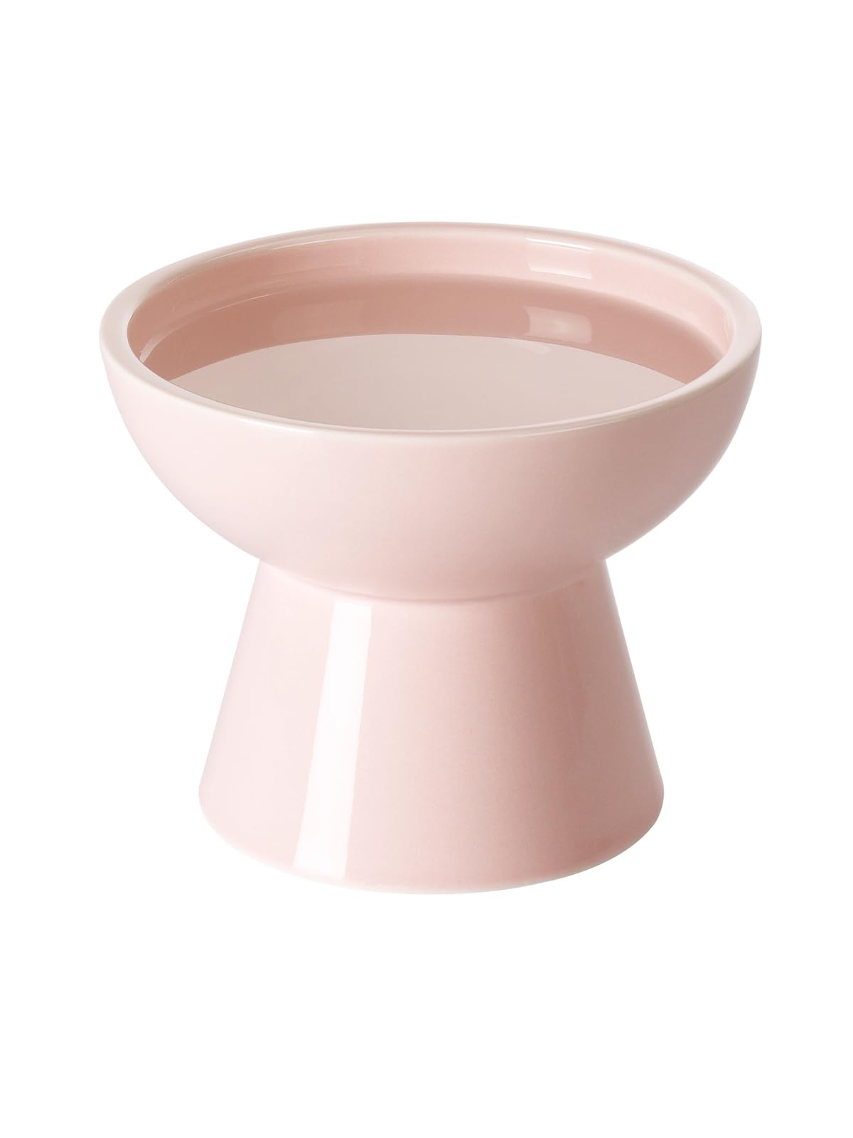 LoeJan Elevated Cat Food and Water Bowls Set, Pink - Raised Ceramic Anti-Vomit Whisker-Free Feeder for Kittens to Adult Cats