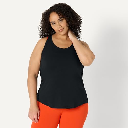 Amazon Essentials Women's Active Soft Cotton Modal Jersey Knit Scoop Neck Racerback Relaxed Fit Lightweight Yoga Tank Top, Black, Small by Amazon Essentials - Used condition - Image 7