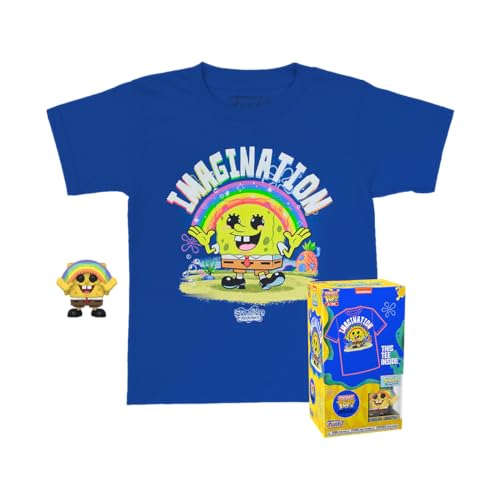 Funko Pocket Pop! & Tee: Spongebob Squarepants, SB with Rainbow, for Children and Kids, Medium, Spongebob Squarepants