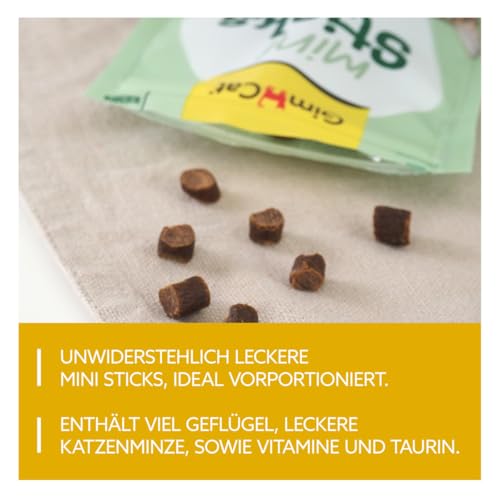 GimCat Mini Sticks Huhn mit Katzenminze -Kleine Häppchen für besonderen Genuss - 1 Beutel (1 x 50 g)