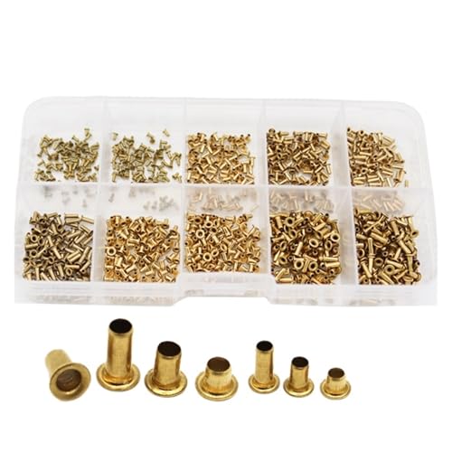 Rivetti cavi, set misto da 1000 pezzi M0.9 M1.3 M1.5 M1.7 Rivetti tubolari Chiodi for circuiti stampati a doppia faccia Kit di dadi for rivetti cavi in rame