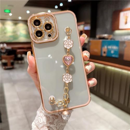 Coque Luxe pour iPhone 6 Plus / 6S Plus avec Chaîne Perle et Finition Placage Or Rose