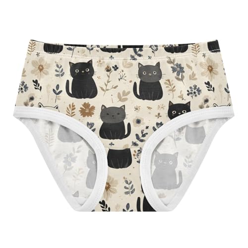 Wusikd Cute Black Cats Flowers Girls' Underwear Cotton Girls Briefs Soft Toddler Underwear 2T - Main Image