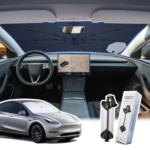 Pare-soleil pour Tesla Model Y et 3 protection anti-UV de pare-brise pliable 2021-2026