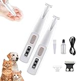 Dog Paw Grooming Trimmer Clippers, Cat shaver, Cordless Electric Pet Easy Hair Trimming Shaver Kit, Rechargeable, Silent Design with LED Lighting for the Paws, Face, and Ears of Cats and Dogs (2 Pcs)