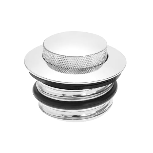 Create idea Motorrad-Pop-Up-Tankdeckel Belüfteter Aluminium-Tankdeckel Kompatibel mit Har-Ley Davidson 58,9 X 44,7 Mm Im Uhrzeigersinn Drehbarer Tankdeckel Silber