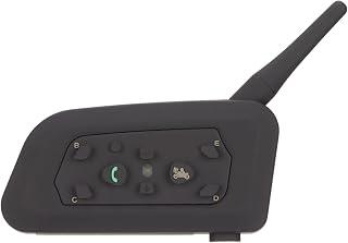 ASHATA Fone de ouvido Bluetooth para capacete de motocicleta, BT5.1 IP65 à prova d'água, fone de ouvido sem fio, Full Duplex 1200 m, intercomunicador automático para atender chamadas ao ar livre