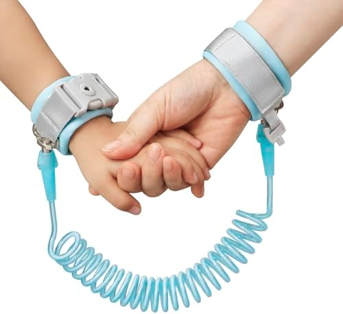 PandaEar Toddler Leash for Kids Baby Child, Anti Lost Wrist Link, Toddler Harness Walking Leash Safety Child Wristband Leashes -Blue