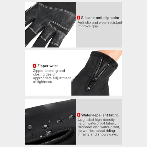 Guantes térmicos para hombres que evitan manos frías al andar en bicicleta 6