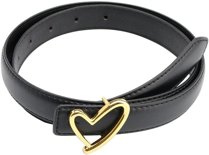 Belt Women's Love Buckle Ladies' Jeans Dress PU Leather Decorative