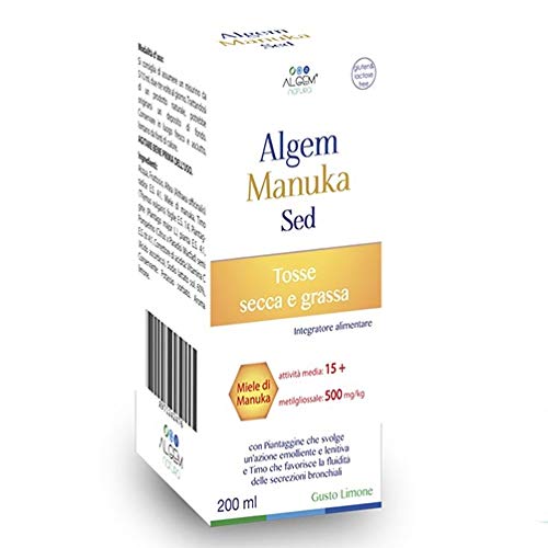 Algem Manuka Sed SCIROPPO: favorisce la funzionalità delle vie respiratorie in caso di tosse secca e grassa