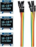 ELEGOO Display OLED 3 pezzi Modulo Schermo da 0,96 pollic, 128x64 Driver I2C Mini Schermi Compatti Autoluminosi per Arduino, Raspberry Pi, PICO.51 MCU, STM32, ESP32