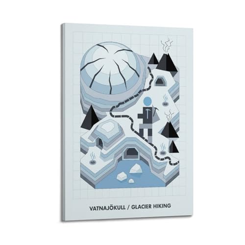 Toile Vatnajökull Islande Bauhaus affiche moderne pour cave