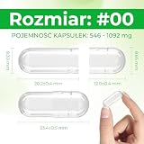 Angtai JN pusta kapsułki,100 sztuk rozmiar 00 przezroczyste puste kapsułki wegańskie z 2 łyżki,halal pustych kapsułek,łatwe do przygotowania w domu,puste kapsułki o pojemność 546-1092 mg