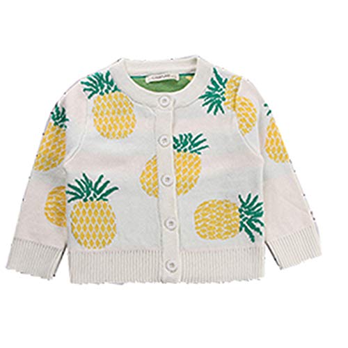 Spring Girls Cardigans Pineapple Print Kids Sweater Toddler Cardigan Sweaters Single Breasted Girls Clothing