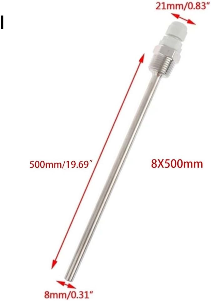 Premium Stainless Steel Thermowell For Temperature Sensors 12 NPT Threads, Suitable For Various Lengths(500mm)