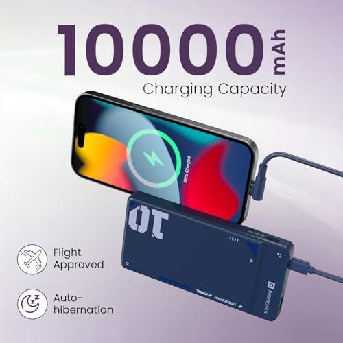 Portronics Luxcell Uno 10K 10000 mAh Power Bank Blue - Image 3