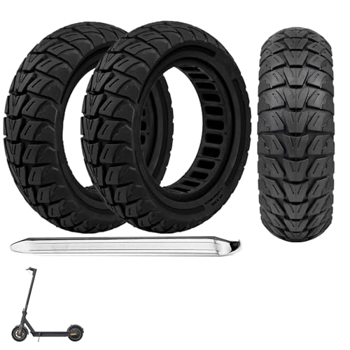 10x3 Inch Electric Scooter Solid Tires 80/65-6.5 Replacement Rubber Tyre 255x80 Tubeless for Zero 10X& Vsett 10+& Kaabo Mantis& Kugoo M4/ M4 Pro&Motus PRO 10& Joyor S10S-Black (2PCS)
