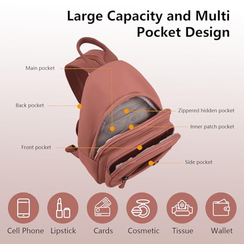 Crossbody Bag for Women, Multi-Pocket Waterproof Shoulder Carry Bag, Sling Bag Backpack for Travel/Outdoor/Hiking/Daily Use3