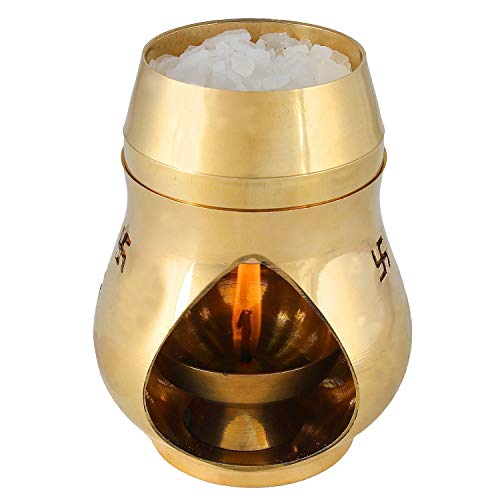 Odishabazaar Positive Aura Brass Camphor Lamp- Protect House from All Negative Energies (3.1 x 3.1 x 6.3 inches)